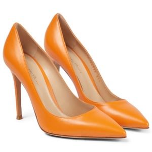 Gianvito Rossi 85 Leather Point-Toe High Heel Pumps NWB